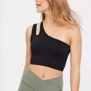 Aerie one shoulder ribbed bra
